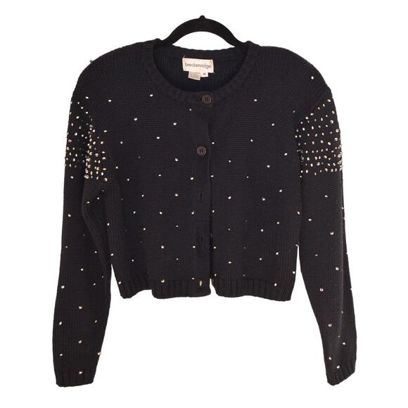 Vintage Navy Rhinestone Wool Blend Cardigan Size Medium - Picture 8 of 8